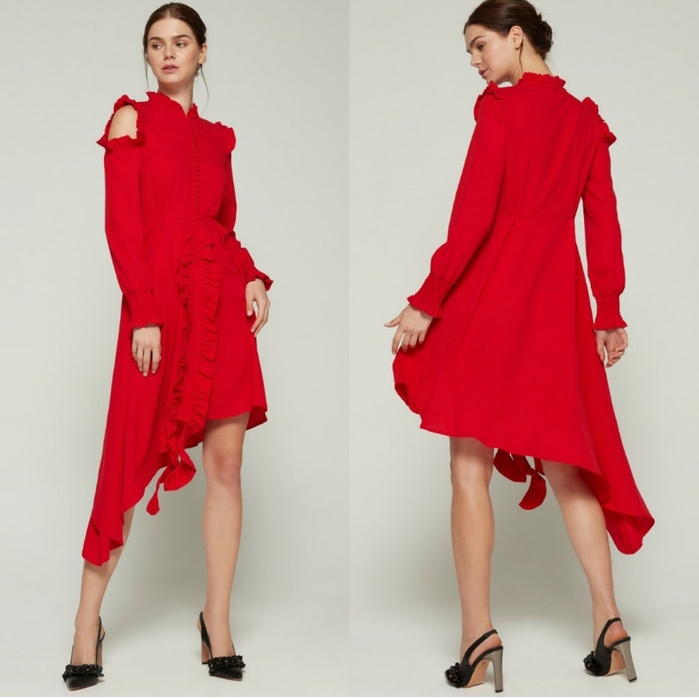 StyleKeepers Sweet Escape Ruffle Asymmetric Dress NWT